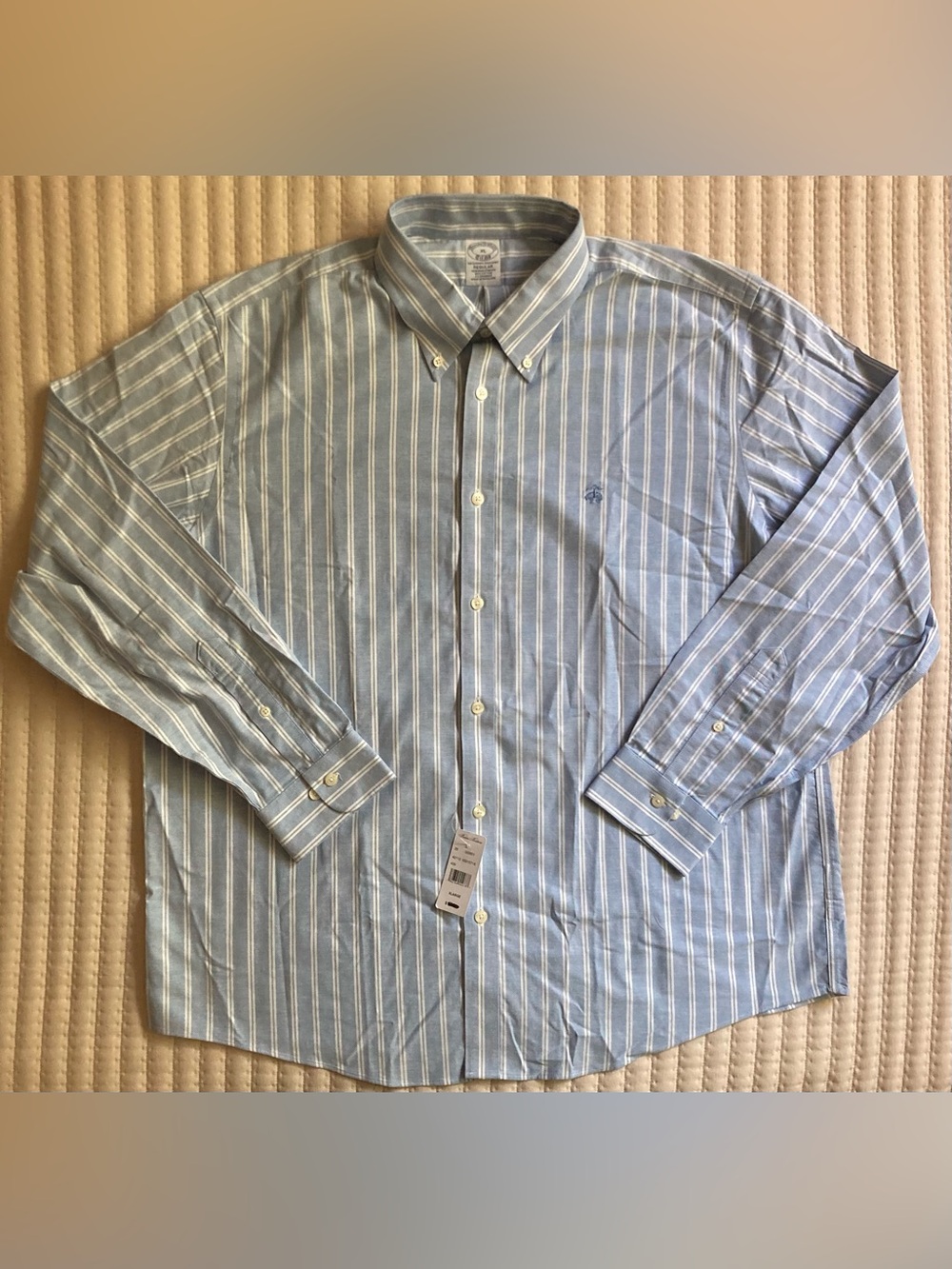 Brooks Brothers Long Sleeve Oxford Button Up Shirt Men’s XL Blue Cotton Stretch